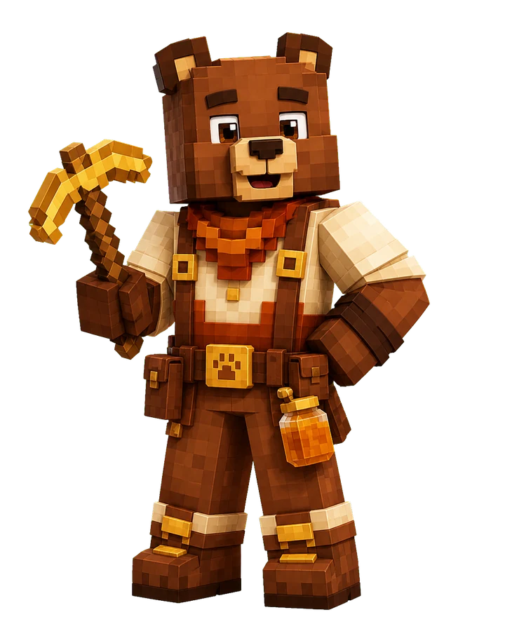 มาสคอตหมีนักผจญภัยของ TeddyBlock